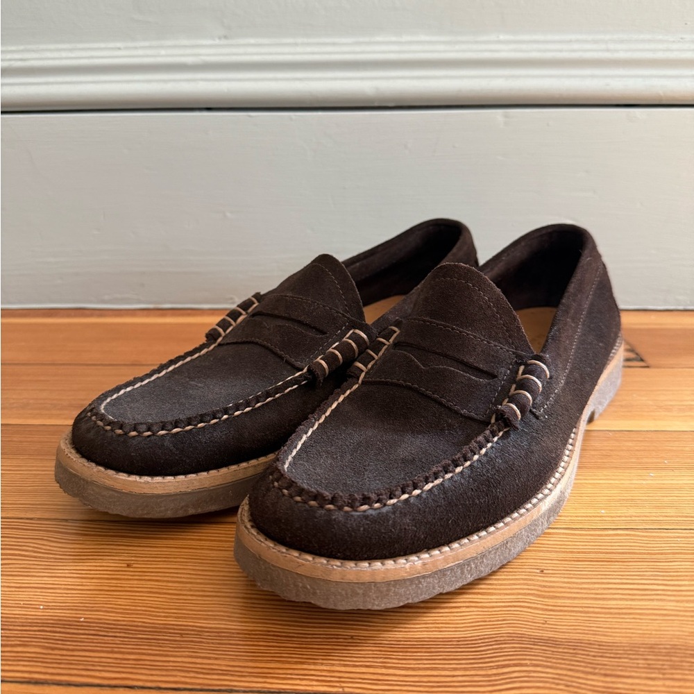 G.H. Bass Brown Suede Weejuns Loafers with Crepe Sole